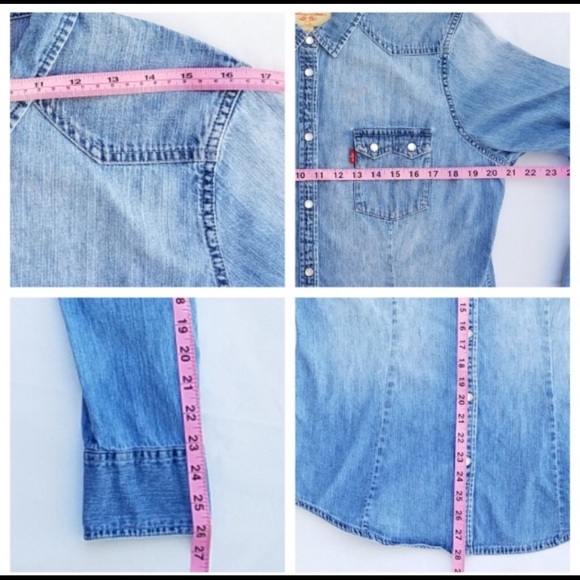 Levi’s Pearl Button Denim Shirt Indigo - Picture 7 of 7
